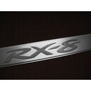 Mazda RX-8 Emblem Schriftzug Aluminium gebürstet / hochglanz Schrift 35 x 3 cm